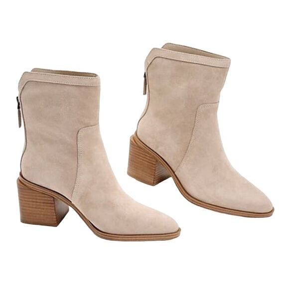 Vince Camuto Size 6 NEW Water-Repellent Suede Mid-Shaft Boots Kortimy Beige - Picture 1 of 9